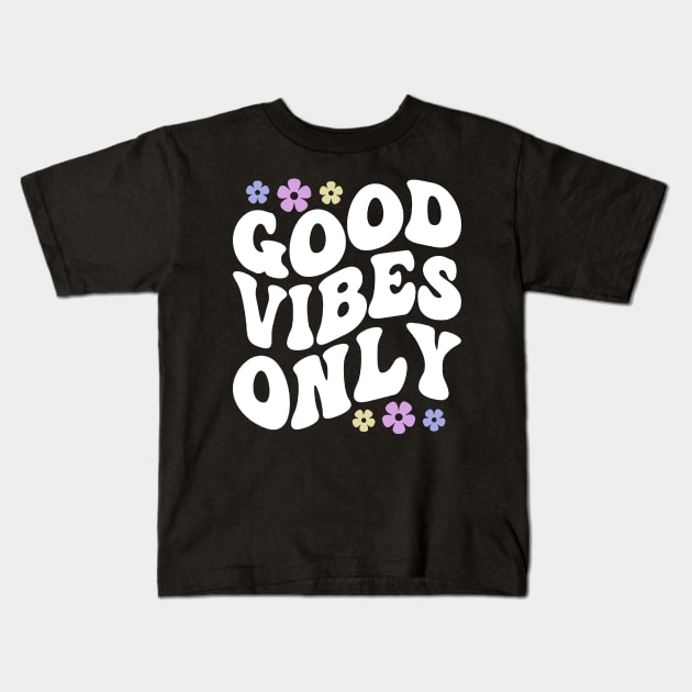 Good vibes only white Kids T-Shirt by Qwerty